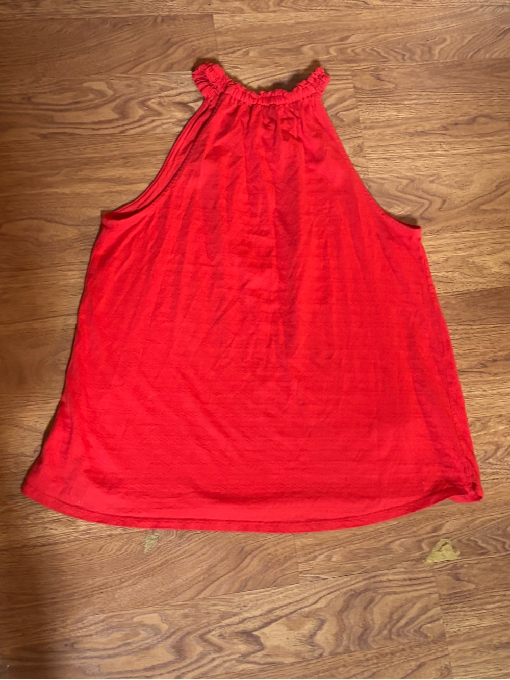 Red Ruffle Neck Halter Top - Picture 2 of 3